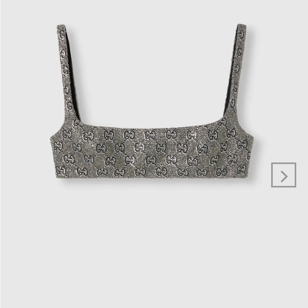 Gucci Embroidered GG Wool Tweed Top